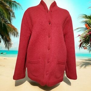 Vintage Rodier Jacket Womens Wool Lagenlook Warm Blazer Button Down Overcoat